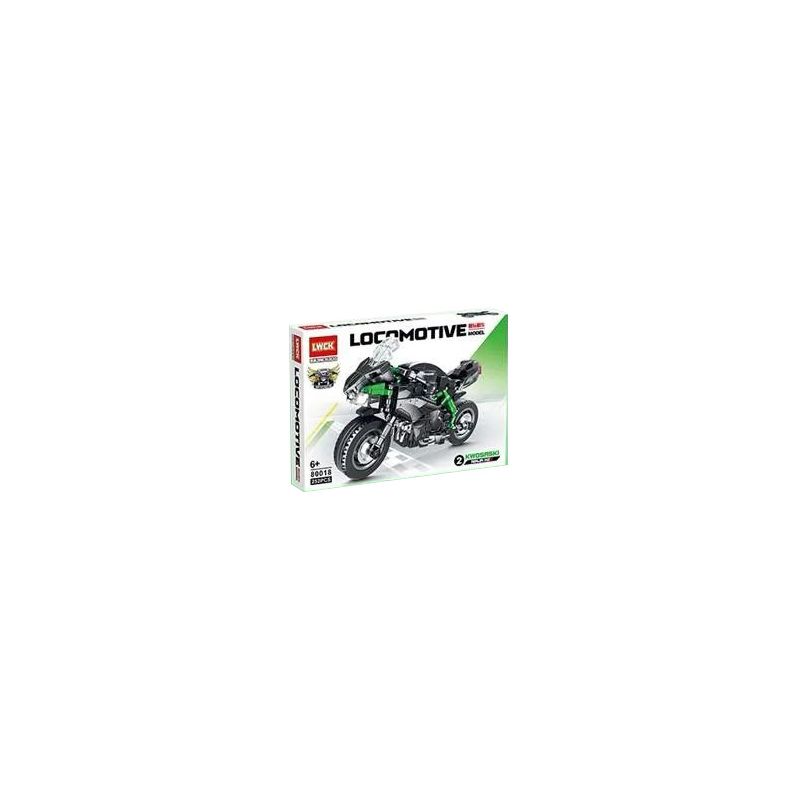 LWCK 80018-2 non Lego KAWASAKININJA H2X bộ đồ chơi xếp lắp ráp ghép mô hình Racers KAWASAKI NINJA H2X Đua Tốc Độ 252 khối