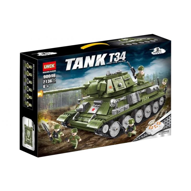 LWCK 90046 non  XE TĂNG T-34 bộ đồ chơi xếp lắp ráp ghép mô hình Military Army TANK T34 Quân Sự Bộ Đội 2136 khối