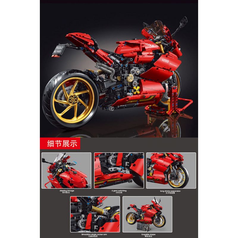 SUPER 18K K253 TA GAOLE T4020 4020 non  MÔ TÔ DUCATI 1299 PANIGALE S TỶ LỆ 1:5 tỷ lệ 1:5 bộ đồ chơi xếp lắp ráp ghép mô hình  Kỹ Thuật Công Nghệ Cao Mô Hình Phương Tiện 1809 khối
