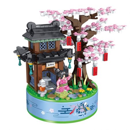 PanlosBrick 656015 Panlos Brick 656015 non  NHÀ CÂY HOA ANH ĐÀO bộ đồ chơi xếp lắp ráp ghép mô hình CREATIVE MUSIC BOX 660 khối
