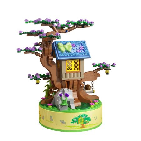 PanlosBrick 656017 Panlos Brick 656017 non  HỘP NHẠC LÃNG MẠN TRONG NGÔI NHÀ TRÊN CÂY bộ đồ chơi xếp lắp ráp ghép mô hình CREATIVE MUSIC BOX 591 khối