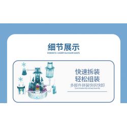 PanlosBrick 656016 Panlos Brick 656016 non  PHÁO ĐÀI TUYẾT bộ đồ chơi xếp lắp ráp ghép mô hình Frozen CREATIVE MUSIC BOX Nữ Hoàng Băng Giá 574 khối