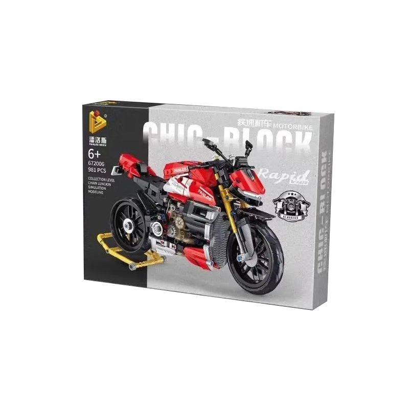 PanlosBrick 672006 Panlos Brick 672006 non  MÔ TÔ TỐC ĐỘ STREETFIGHTER V4 SP bộ đồ chơi xếp lắp ráp ghép mô hình CHIC-BLOCK 981 khối