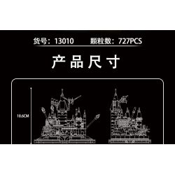 BEAUTY AND 13010 non  SÁCH LÂU ĐÀI MA THUẬT bộ đồ chơi xếp lắp ráp ghép mô hình Harry Potter MAGIC CASTLE BOOK Chú Bé Phù Thủy 727 khối