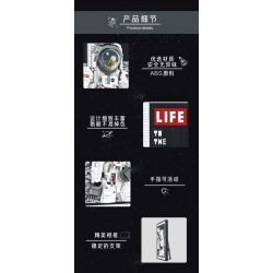 MorkModel 031005 Mork Model 031005 non  KHUNG ???NH PHI HÀNH GIA bộ đồ chơi xếp lắp ráp ghép mô hình Art TO THE MOON AND BACK 2188 khối