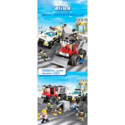 GUDI 10004 non  CƯỚP NGÂN HÀNG bộ đồ chơi xếp lắp ráp ghép mô hình Police LIVIN'CITY BANK ROBBERY Cảnh Sát 437 khối