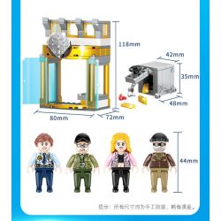 GUDI 10004 non  CƯỚP NGÂN HÀNG bộ đồ chơi xếp lắp ráp ghép mô hình Police LIVIN'CITY BANK ROBBERY Cảnh Sát 437 khối