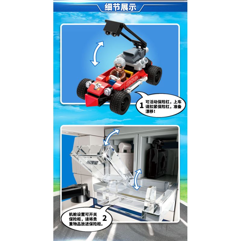 GUDI 10003 non  THIÊN BINH bộ đồ chơi xếp lắp ráp ghép mô hình Police LIVIN'CITY HELICOPTER ATTACK Cảnh Sát 319 khối