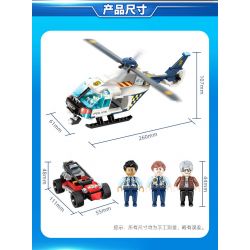 GUDI 10003 non  THIÊN BINH bộ đồ chơi xếp lắp ráp ghép mô hình Police LIVIN'CITY HELICOPTER ATTACK Cảnh Sát 319 khối