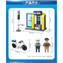 GUDI 10001 10001A 10001B 10001C 10001D non  CẢNH SÁT THÀNH PHỐ 4 TRONG 1 bộ đồ chơi xếp lắp ráp ghép mô hình City LIVIN'CITY 452 khối