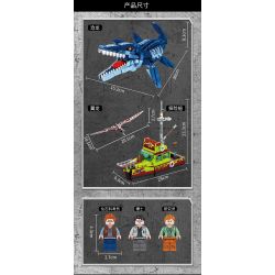 FORANGE FC3724 3724 non  THOÁT KHỎI MIỆNG CỦA MOSASAUR bộ đồ chơi xếp lắp ráp ghép mô hình DINOSAUR ALIVE 888 khối