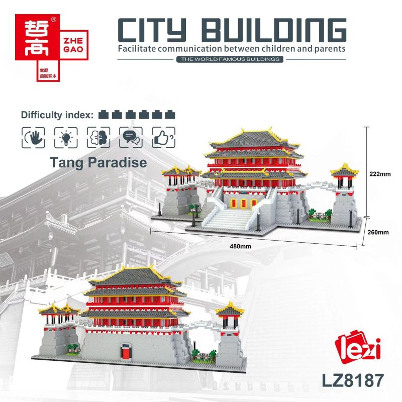 FUN IMAGINATION LZ8187 8187 non  TANG PARADISE ??? TÂY THIỂM bộ đồ chơi xếp lắp ráp ghép mô hình Creator Sáng Tạo 5721 khối