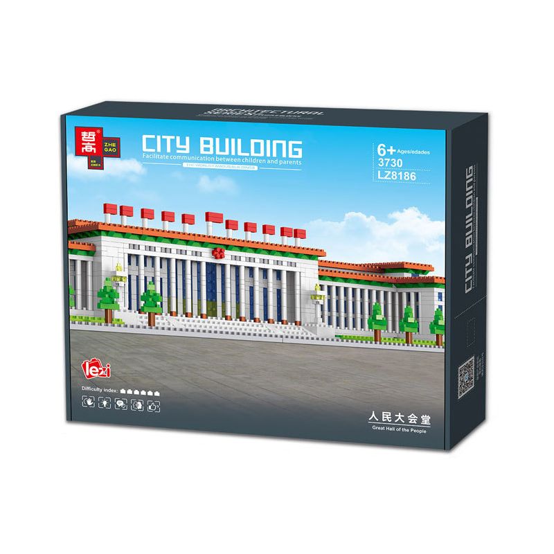 FUN IMAGINATION LZ8186 8186 non  ĐẠI LỄ ĐƯỜNG NHÂN DÂN bộ đồ chơi xếp lắp ráp ghép mô hình Creator GREAT HALL OF THE PEOPLE Sáng Tạo 3730 khối