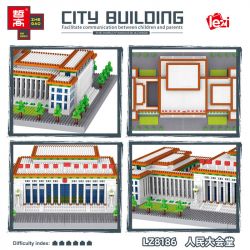 FUN IMAGINATION LZ8186 8186 non  ĐẠI LỄ ĐƯỜNG NHÂN DÂN bộ đồ chơi xếp lắp ráp ghép mô hình Creator GREAT HALL OF THE PEOPLE Sáng Tạo 3730 khối