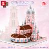 FUN IMAGINATION LZ8052 8052 non  NHÀ THỜ THÁNH TÂM CHÚA GIÊSU HỒ CHÍ MINH VIỆT NAM bộ đồ chơi xếp lắp ráp ghép mô hình Creator HO CHI MINH PINK CHURCH Sáng Tạo 7017 khối