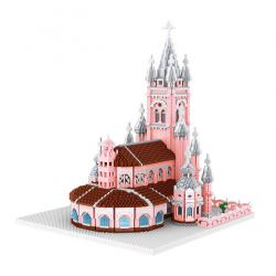 FUN IMAGINATION LZ8052 8052 non  NHÀ THỜ THÁNH TÂM CHÚA GIÊSU HỒ CHÍ MINH VIỆT NAM bộ đồ chơi xếp lắp ráp ghép mô hình Creator HO CHI MINH PINK CHURCH Sáng Tạo 7017 khối