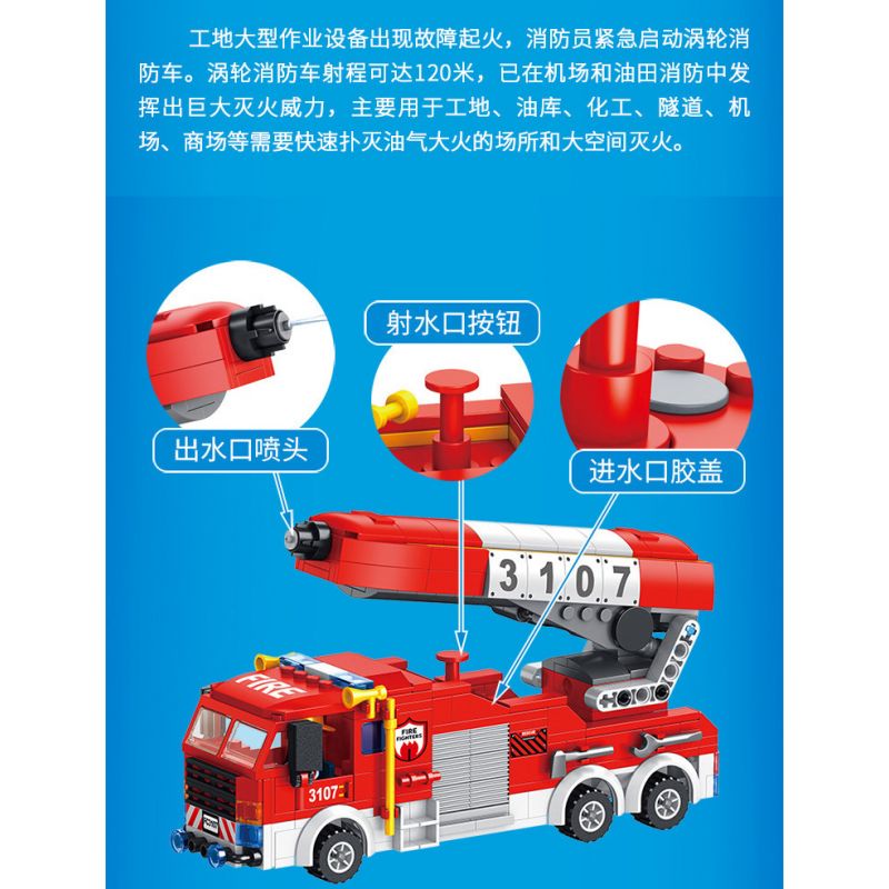 FORANGE FC3107 3107 non  HOẠT ĐỘNG CHỮA CHÁY bộ đồ chơi xếp lắp ráp ghép mô hình Fire Rescure FIRE FIGHTERS Cứu Hỏa 640 khối