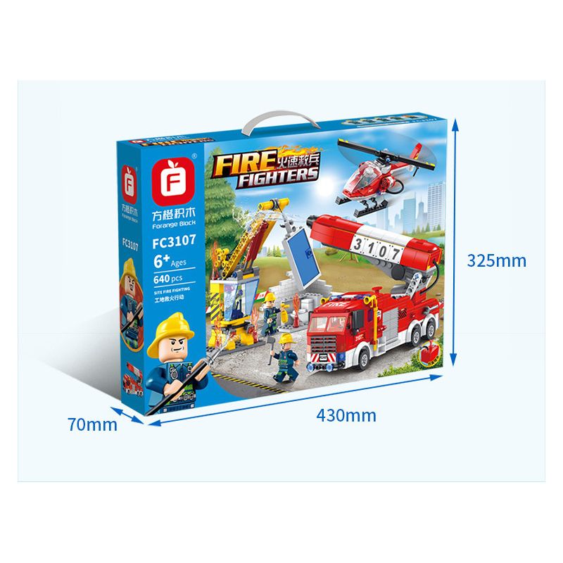 FORANGE FC3107 3107 non  HOẠT ĐỘNG CHỮA CHÁY bộ đồ chơi xếp lắp ráp ghép mô hình Fire Rescure FIRE FIGHTERS Cứu Hỏa 640 khối