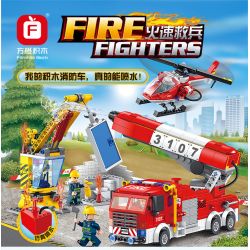 FORANGE FC3107 3107 non  HOẠT ĐỘNG CHỮA CHÁY bộ đồ chơi xếp lắp ráp ghép mô hình Fire Rescure FIRE FIGHTERS Cứu Hỏa 640 khối