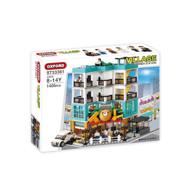 OXFORD ST33361 33361 non Lego LÀNG GÓC TRẠM bộ đồ chơi xếp lắp ráp ghép mô hình City VILLAGE CORNER STATION Thành Phố 1405 khối