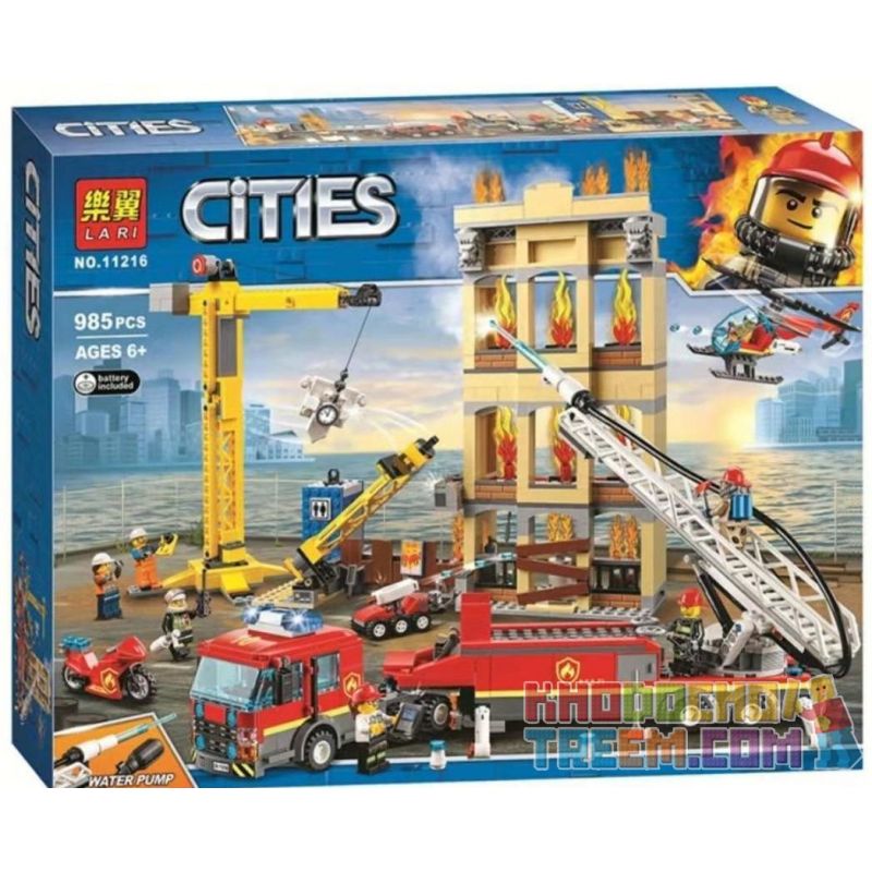 NOT Lego DOWNTOWN FIRE BRIGADE 60216 LARI 11216 LEPIN 02120 xếp lắp ráp ghép mô hình ĐỘI CỨU HỎA THÀNH PHỐ TRUNG TÂM City 943 khối