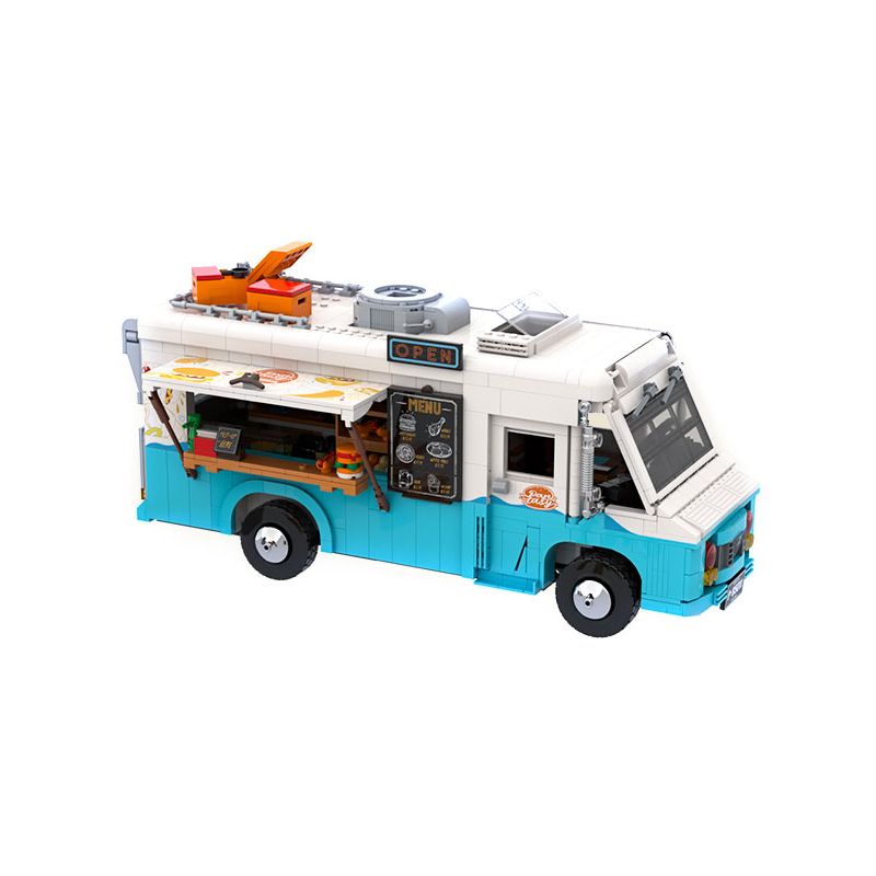 PANTASY 85011 non Lego XE TẢI THỰC PHẨM HOÀI CỔ bộ đồ chơi xếp lắp ráp ghép mô hình Creator RETRO FOOD TRUCK Sáng Tạo 2300 khối