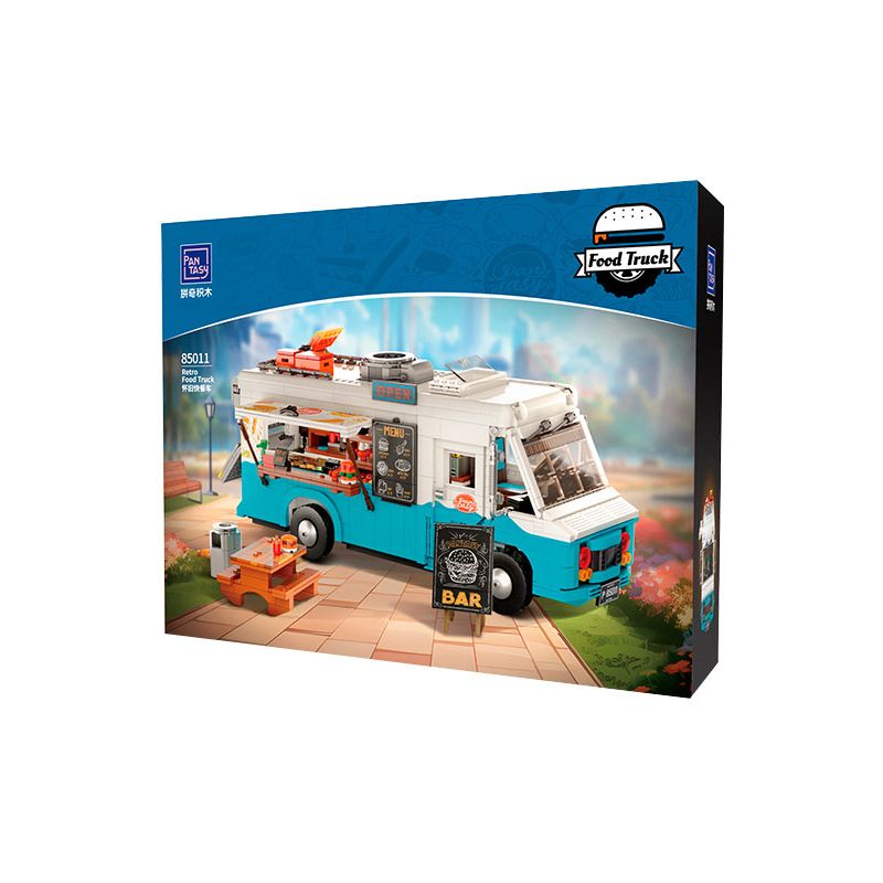 PANTASY 85011 XE TẢI THỰC PHẨM HOÀI CỔ bộ đồ chơi xếp lắp ráp ghép mô hình Creator RETRO FOOD TRUCK Sáng Tạo 2300 khối