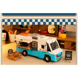 PANTASY 85011 XE TẢI THỰC PHẨM HOÀI CỔ bộ đồ chơi xếp lắp ráp ghép mô hình Creator RETRO FOOD TRUCK Sáng Tạo 2300 khối