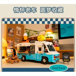 PANTASY 85011 XE TẢI THỰC PHẨM HOÀI CỔ bộ đồ chơi xếp lắp ráp ghép mô hình Creator RETRO FOOD TRUCK Sáng Tạo 2300 khối