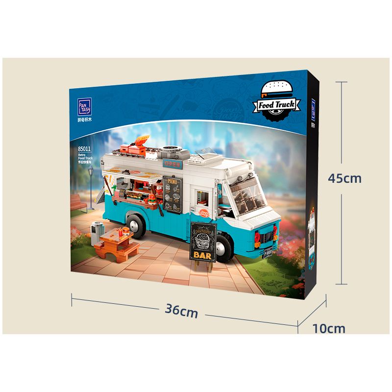 PANTASY 85011 XE TẢI THỰC PHẨM HOÀI CỔ bộ đồ chơi xếp lắp ráp ghép mô hình Creator RETRO FOOD TRUCK Sáng Tạo 2300 khối