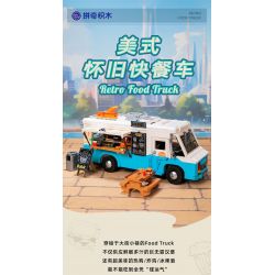 PANTASY 85011 XE TẢI THỰC PHẨM HOÀI CỔ bộ đồ chơi xếp lắp ráp ghép mô hình Creator RETRO FOOD TRUCK Sáng Tạo 2300 khối