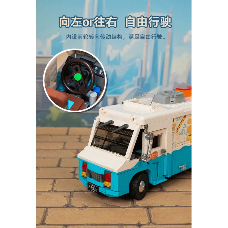 PANTASY 85011 XE TẢI THỰC PHẨM HOÀI CỔ bộ đồ chơi xếp lắp ráp ghép mô hình Creator RETRO FOOD TRUCK Sáng Tạo 2300 khối