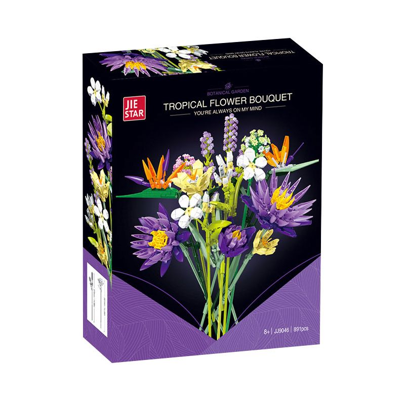 JIESTAR JJ9046 9046 BÓ HOA bộ đồ chơi xếp lắp ráp ghép mô hình Creator TROPICAL FLOWER BOUQUET Sáng Tạo 891 khối