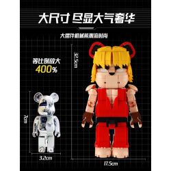 WANGAO 188018 GẤU CƠ STREET FIGHTER KEN 400% bộ đồ chơi xếp lắp ráp ghép mô hình BEAR ROBOT