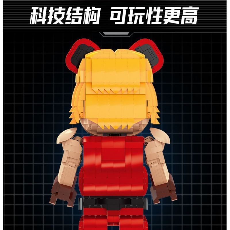 WANGAO 188018 GẤU CƠ STREET FIGHTER KEN 400% bộ đồ chơi xếp lắp ráp ghép mô hình BEAR ROBOT