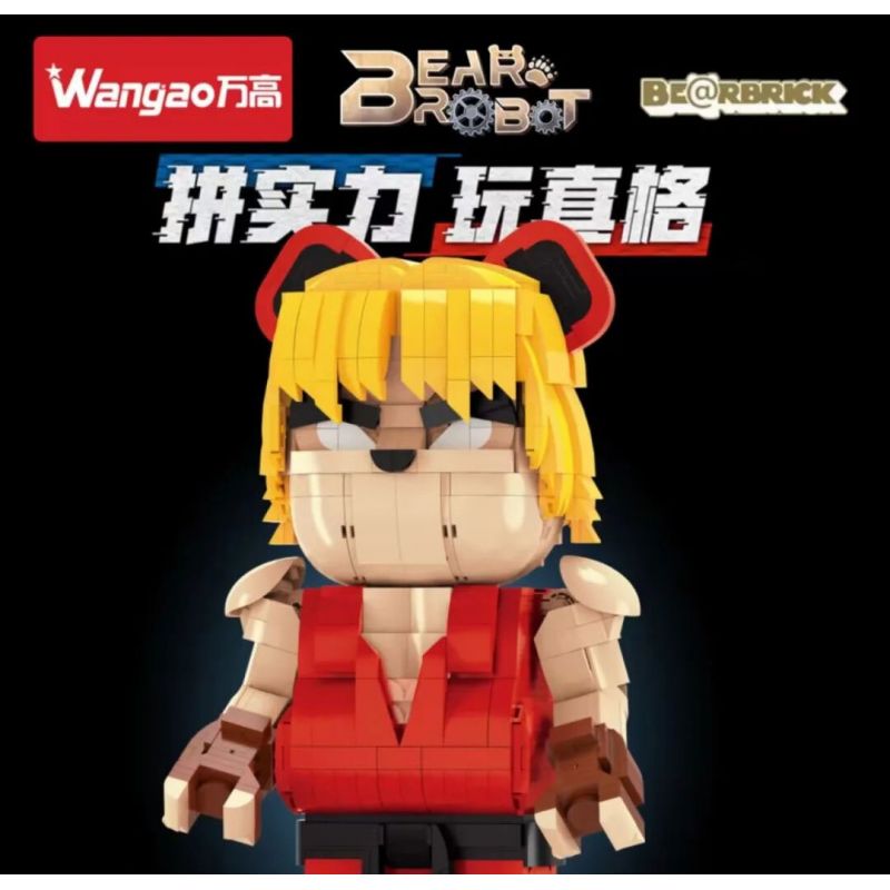 WANGAO 188018 GẤU CƠ STREET FIGHTER KEN 400% bộ đồ chơi xếp lắp ráp ghép mô hình BEAR ROBOT