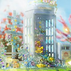 TAOTAOGUANG YEAR TT1001 1001 BỐT ĐIỆN THOẠI HOA bộ đồ chơi xếp lắp ráp ghép mô hình TELEPHONE BOOTH 2079 khối