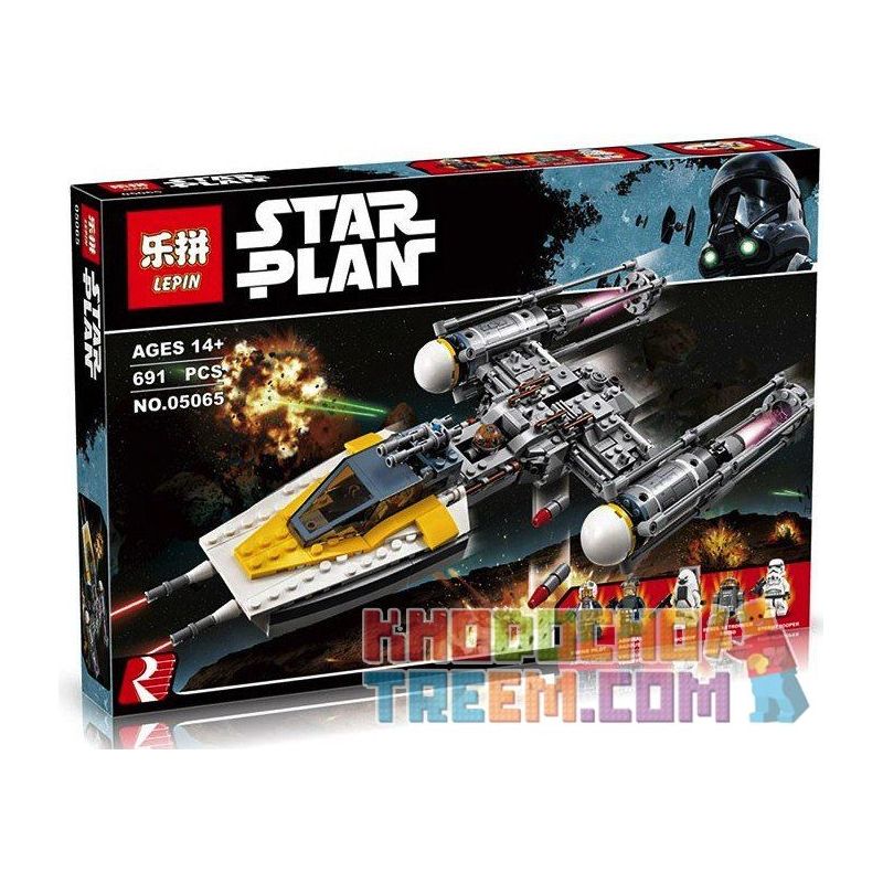 NOT Lego Y-WING STARFIGHTER 75172 LEPIN 05065 xếp lắp ráp ghép mô hình PHI THUYỀN CHIẾN ĐẤU CÁNH CHỮ STARFIGHTER Star Wars Chiến Tranh Giữa Các Vì Sao 691 khối