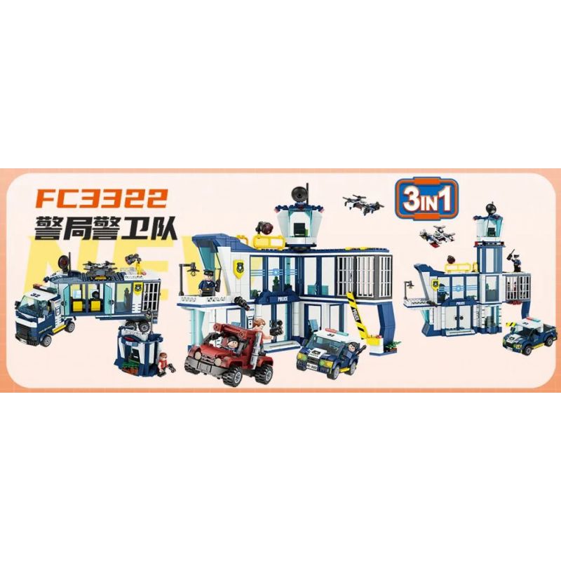 FORANGE FC3322 3322 non Lego CẢNH SÁT BẢO VỆ bộ đồ chơi xếp lắp ráp ghép mô hình City Thành Phố 699 khối