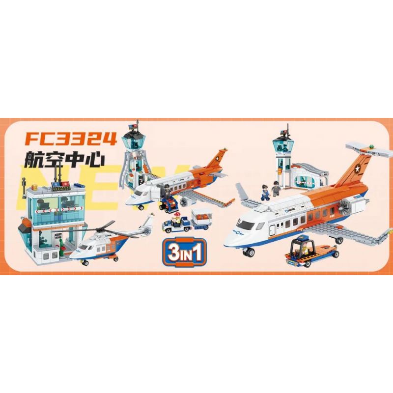 FORANGE FC3324 3324 non Lego TRUNG TÂM HÀNG KHÔNG bộ đồ chơi xếp lắp ráp ghép mô hình City Thành Phố 697 khối