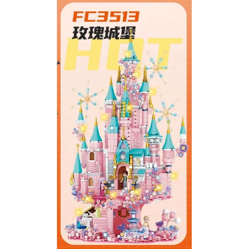 FORANGE FC3513 3513 non Lego LÂU ĐÀI HOA HỒNG bộ đồ chơi xếp lắp ráp ghép mô hình Girl Con Gái 2157 khối