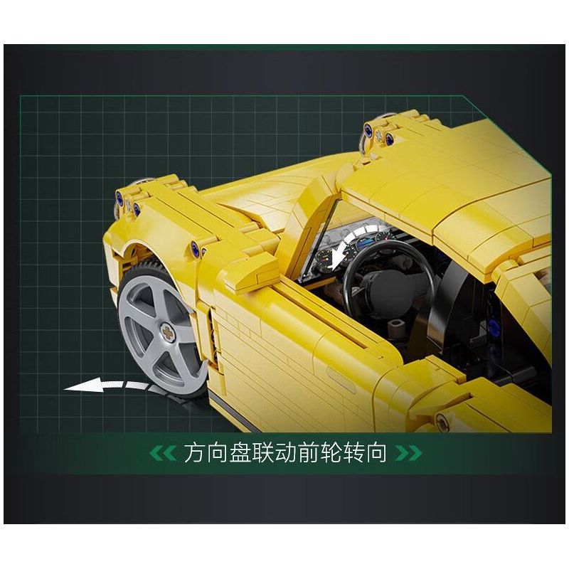 CADA DOUBLEE C62003 62003 RUF CTR 2017 XE THỂ THAO CHIM VÀNG 1:12 tỷ lệ 1:12 bộ đồ chơi xếp lắp ráp ghép mô hình Creator RUF CTR 2017 YELLOWBIRD Sáng Tạo 1515 khối