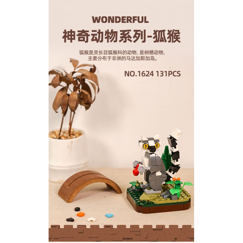 WANGE LIGAO DR.LUCK 1624 SINH VẬT HUYỀN BÍ VƯỢN CÁO bộ đồ chơi xếp lắp ráp ghép mô hình Creator WONDERFUL ANIMALS Sáng Tạo 131 khối