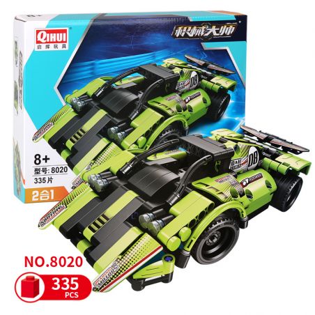 QIHUI 8020 non  XE ĐUA OFF-ROAD XANH LÁ bộ đồ chơi xếp lắp ráp ghép mô hình  Kỹ Thuật Công Nghệ Cao Mô Hình Phương Tiện 335 khối
