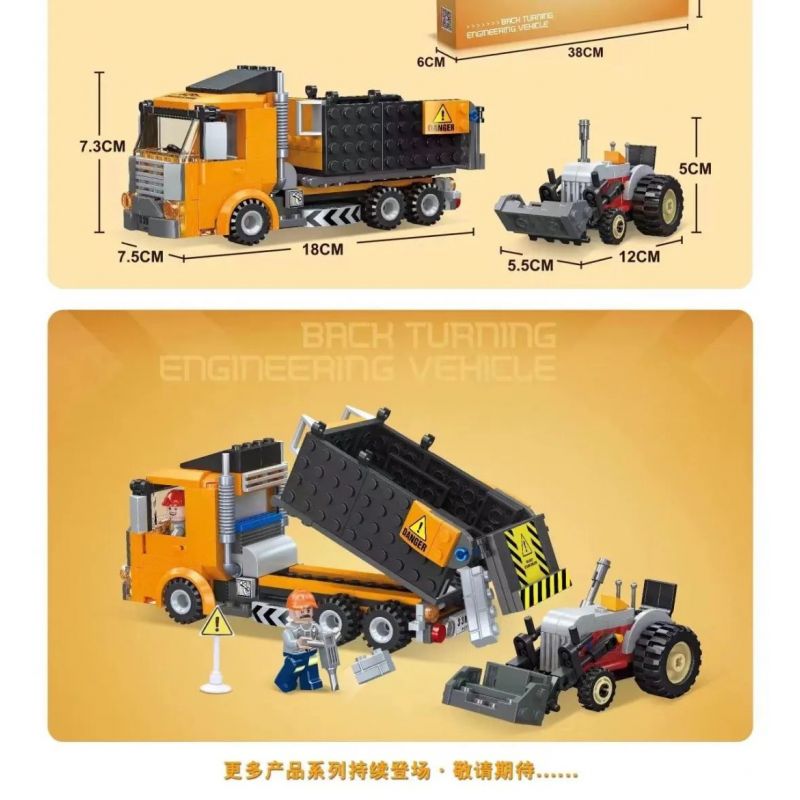 JIESTAR 51031 THÀNH PHỐ TOÀN CẦU XE XÂY DỰNG bộ đồ chơi xếp lắp ráp ghép mô hình City CITY GLOBAL BACK TURNING ENGINEERING VEHICLE 336 khối