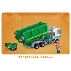 JIESTAR 51032 THÀNH PHỐ TOÀN CẦU TRAILER ĐẦY ĐỦ bộ đồ chơi xếp lắp ráp ghép mô hình City CITY GLOBAL ROLL-OFF SKIP LOADER 351 khối