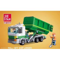 JIESTAR 51032 THÀNH PHỐ TOÀN CẦU TRAILER ĐẦY ĐỦ bộ đồ chơi xếp lắp ráp ghép mô hình City CITY GLOBAL ROLL-OFF SKIP LOADER 351 khối