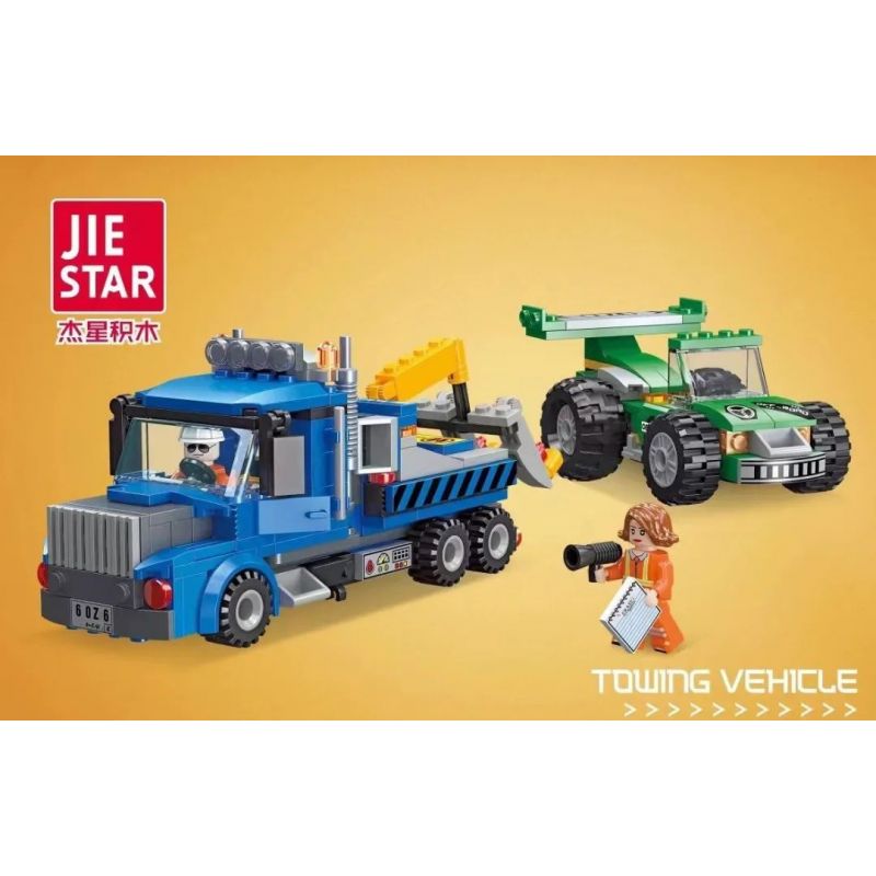 JIESTAR 51033 THÀNH PHỐ TOÀN CẦU ĐƯỜNG LĂN bộ đồ chơi xếp lắp ráp ghép mô hình City CITY GLOBAL TOWING VEHICLE 334 khối