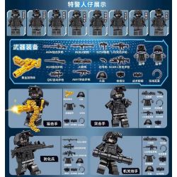 LE YI 87005 MÔ HÌNH ĐỘI SÓI SWAT 8 bộ đồ chơi xếp lắp ráp ghép mô hình City POLICE TRAINING CAMP Thành Phố