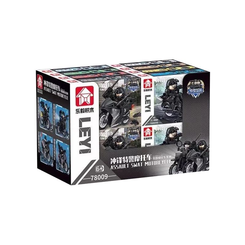 LE YI 78009 non Lego XE MÁY TẤN CÔNG SWAT 8 MẪU bộ đồ chơi xếp lắp ráp ghép mô hình City ASSAULT SWAT MOTORCYCLE Thành Phố